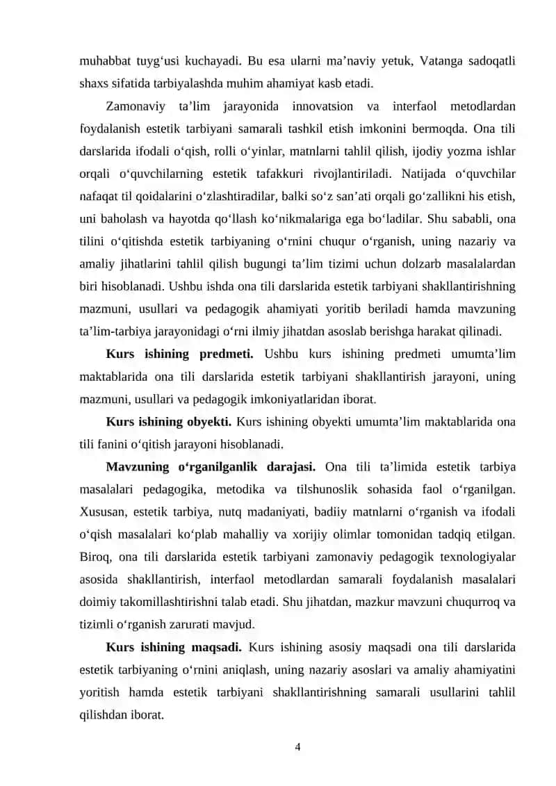 Ona tilini o'qitishda estetik tarbiyaning o'rni 3