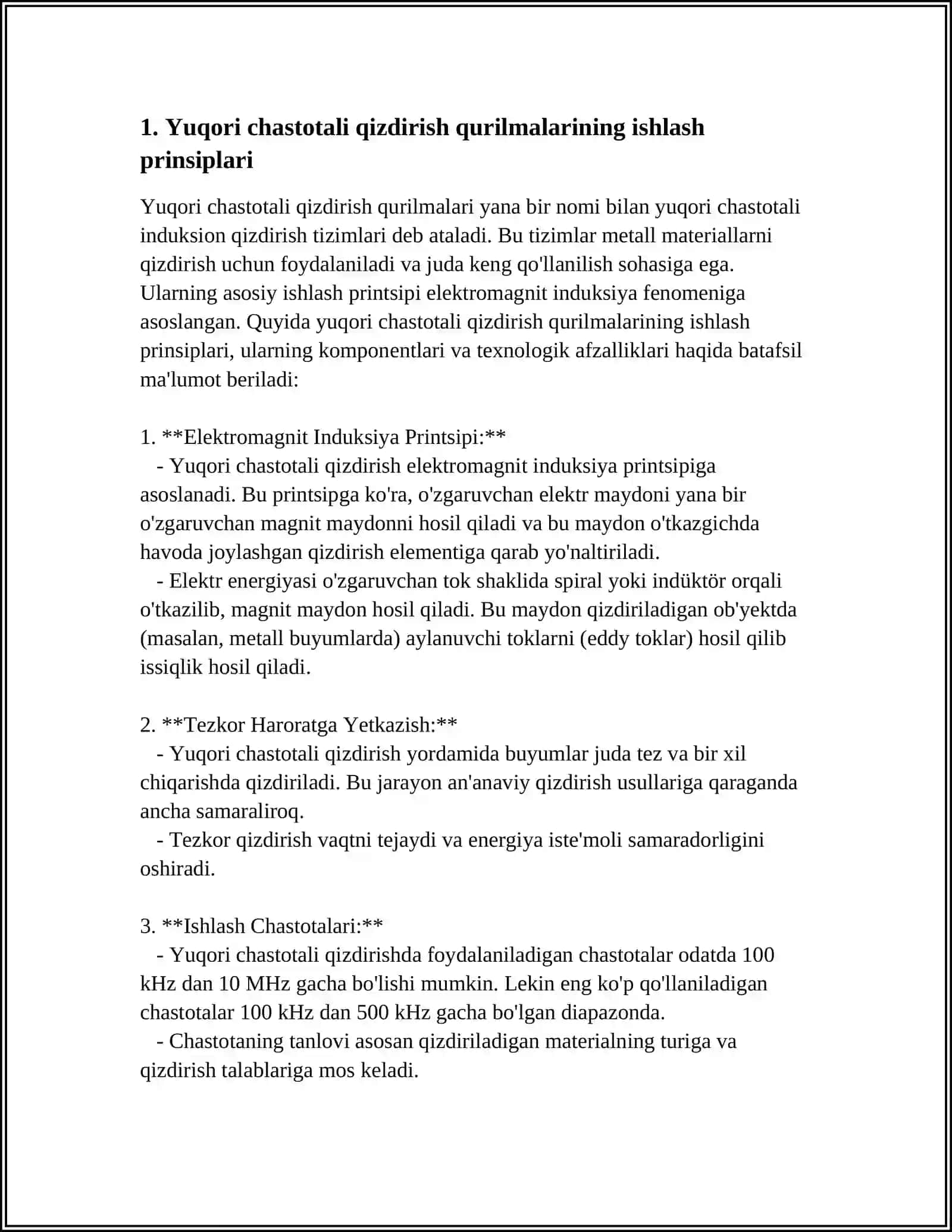 YUQORI CHASTOTALI QIZDIRISH QURILMALARI 3