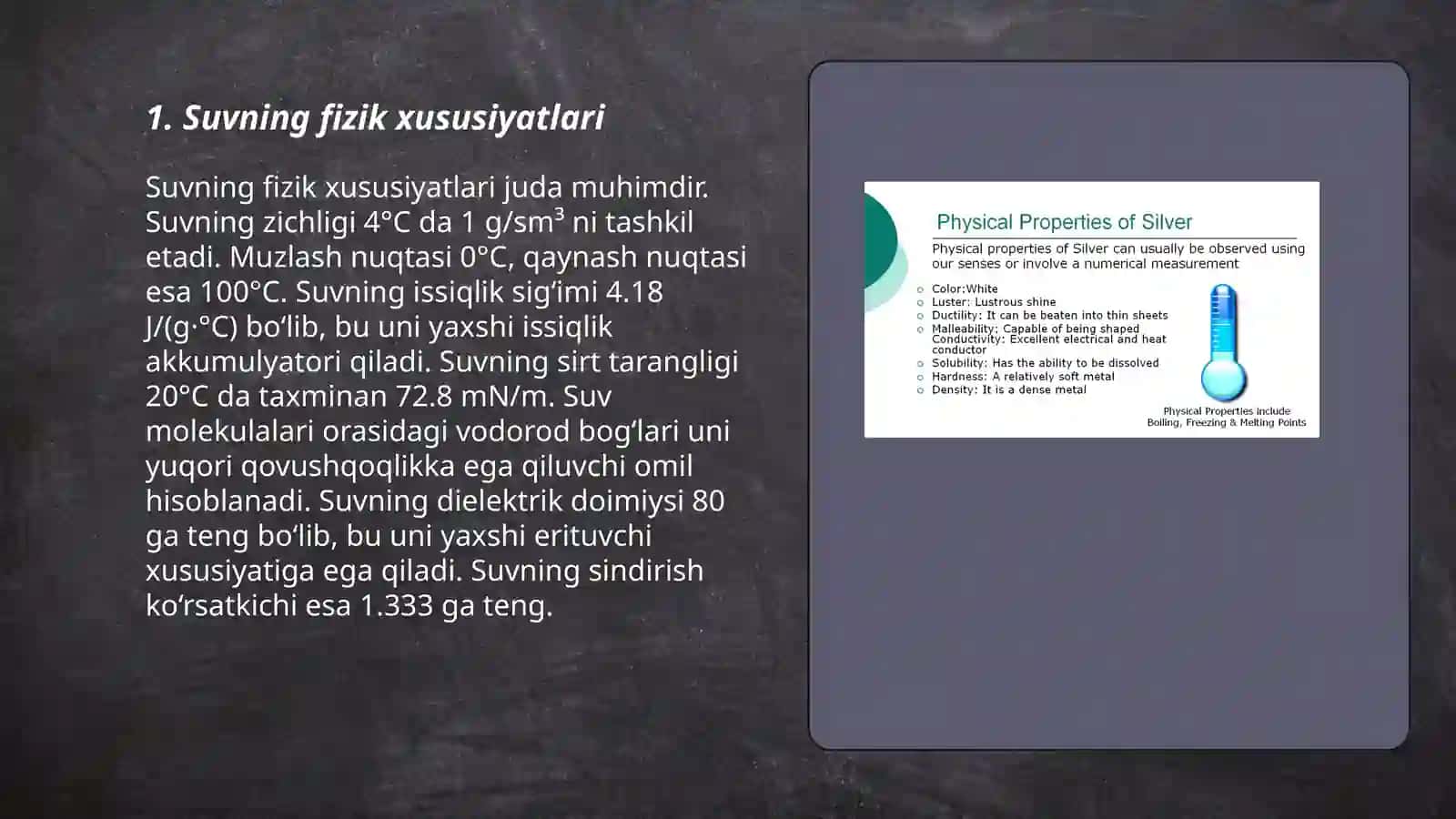 Suvning fizik va kimyoviy xususiyatlari 3