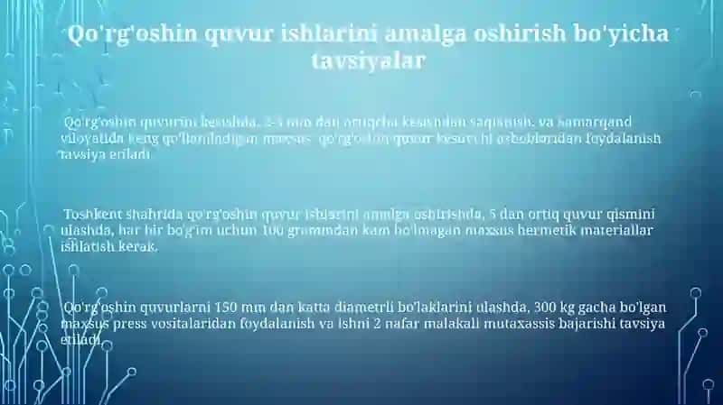 Qo'rg'oshin Quvurini O'rnatish Texnologiyalari 3