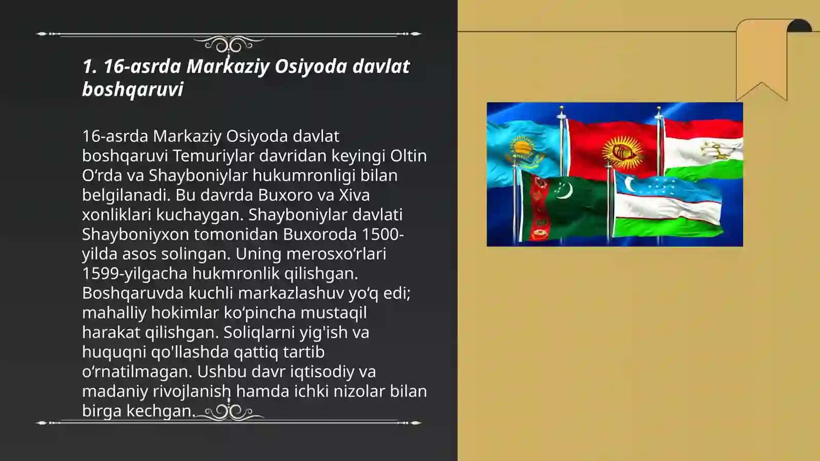 Markaziy Osiyoda 16- asr va 19- asrning birinchi yarmida boshqaruvchilar toʻgʻrisidagi qarashlar 3