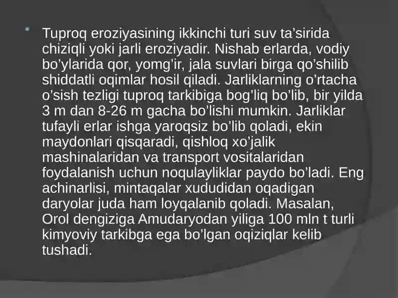 Yerresurslarini eroziyadan himoya qilish choralarini o'rgatish 3