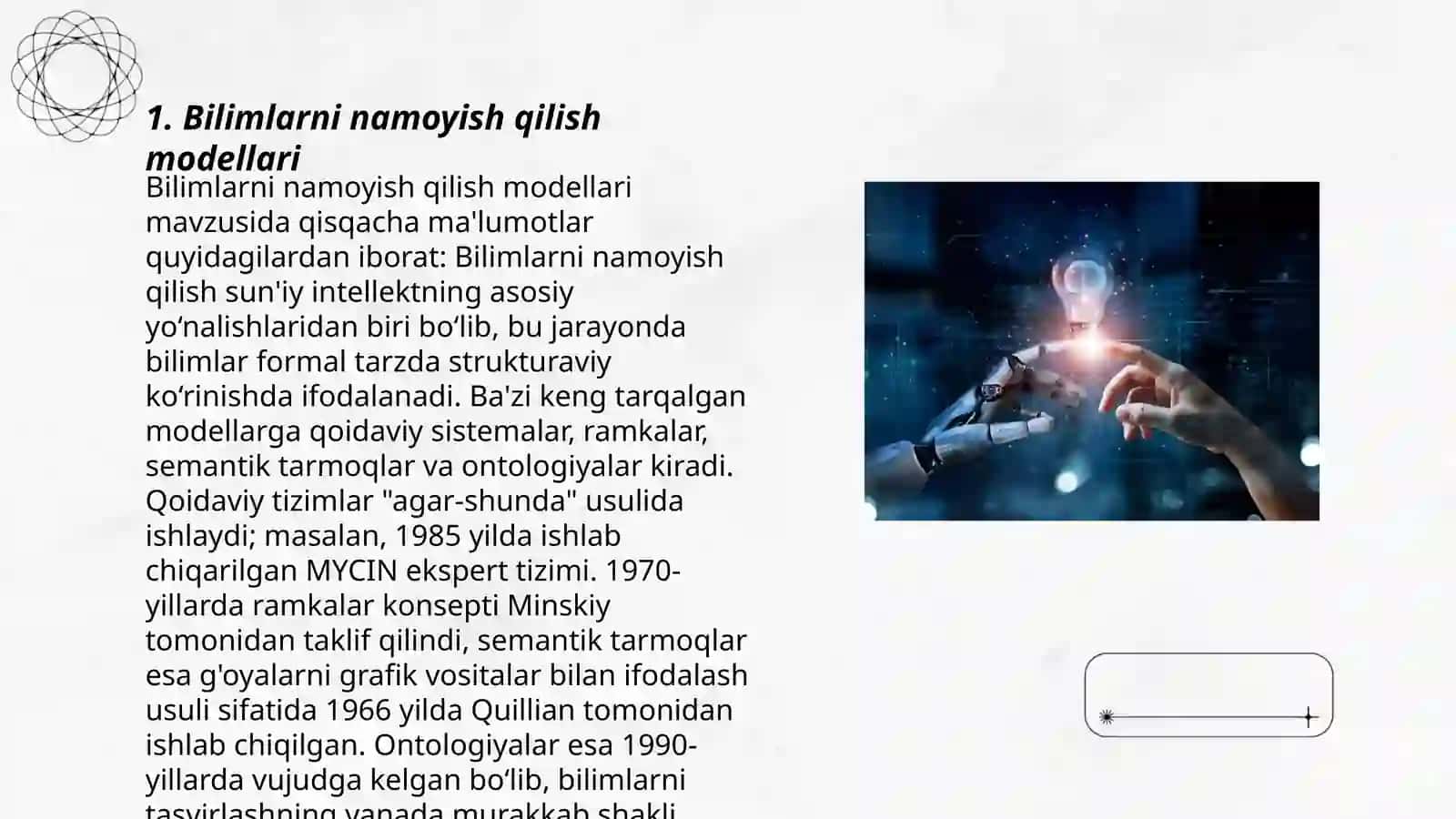 Bilimlarni namoyish qilish modellari 3