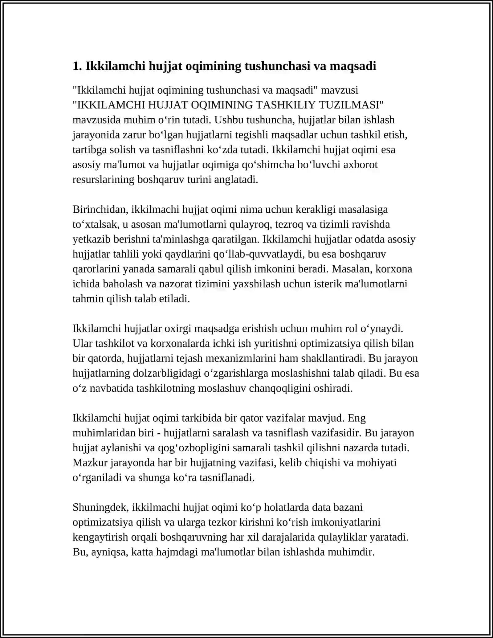 IKKILAMCHI HUJJAT OQIMINING TASHKILIY TUZILMASI 3