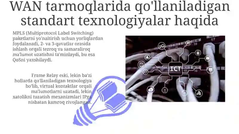WAN tarmoqlarida qo'llaniladigan standart texnologiyalar 3