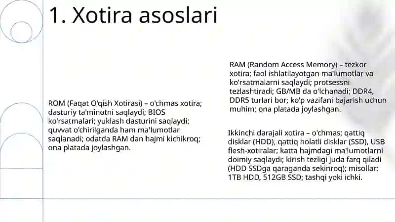 Kompyuter xotirasi va uning turlari 3