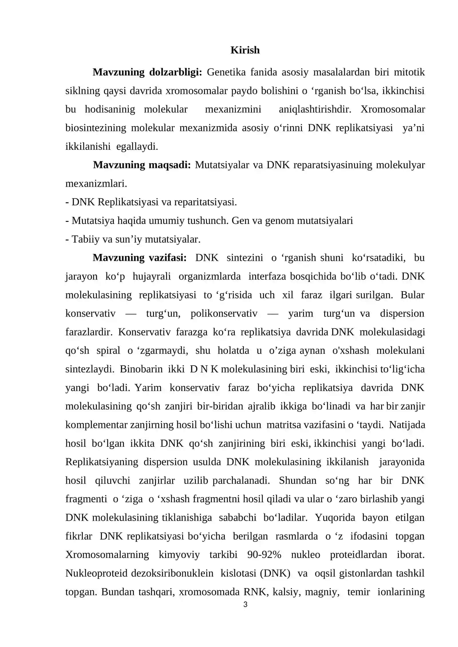 Mutatsiyalar va DNK reparatsiyasinuing molekulyar mexanizmlari 3