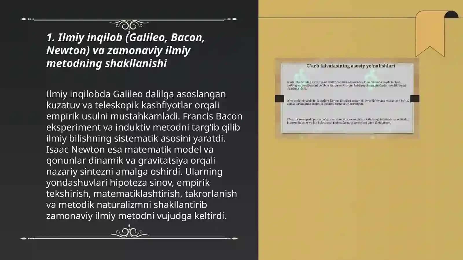 Gʻarb falsafasining ustuvor yoʻnalishlari va ularning fan taraqqiyot tasiri 3