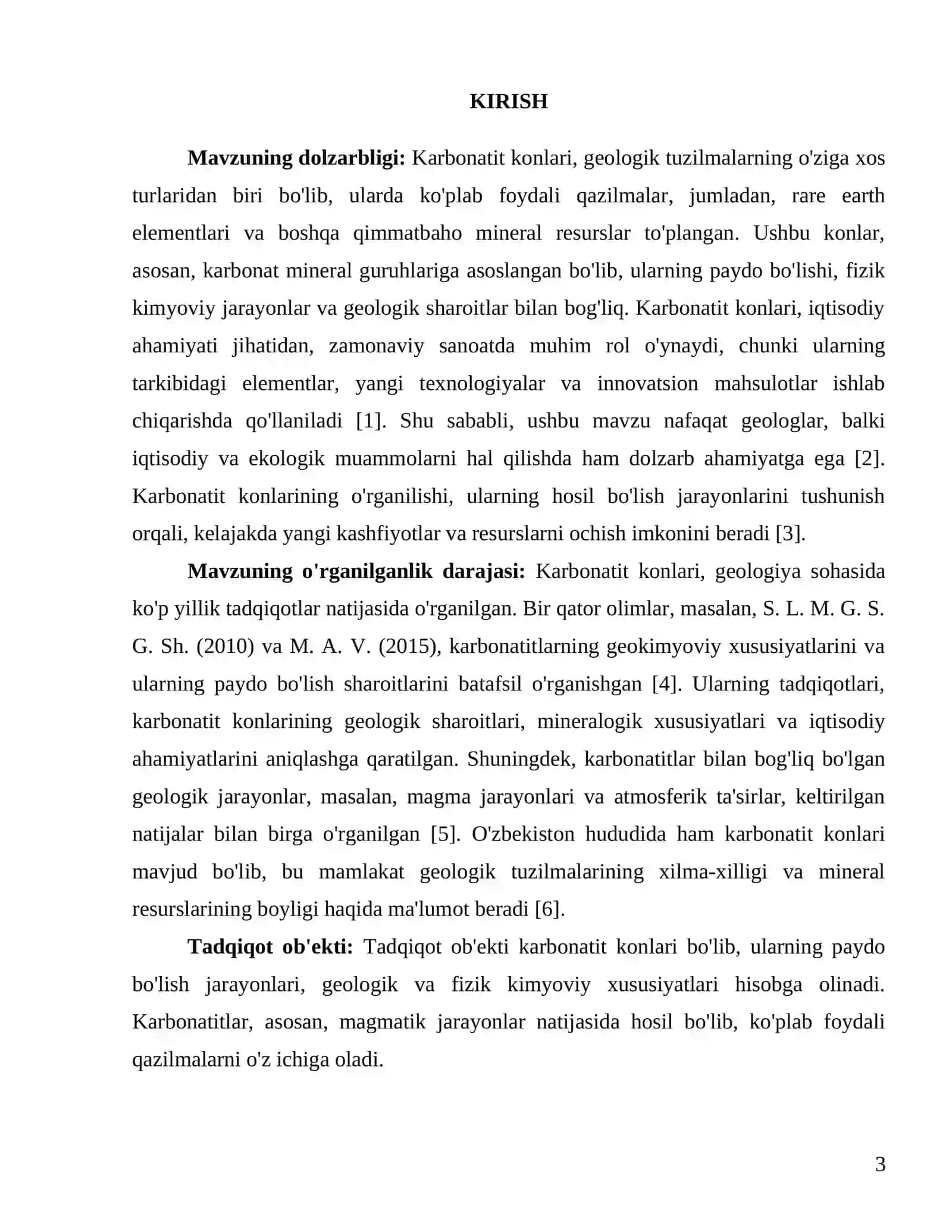 KARBONATIT KONLARI VA PAYDO BO‘LISHINING FIZIK KIMYOVIY VA GEOLOGIK PAYDO BO‘LISHI SHAROITLARI 3