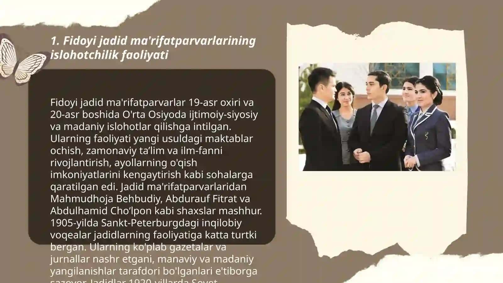 Fidoyi jadid ma'rifatparvarlarining faoliyati va ularning oʻlka ma'rifiy va madaniy hayotida tutgan oʻrni 3