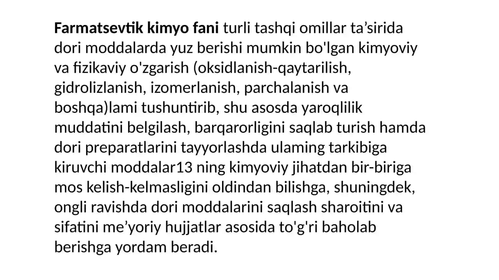 Farmasevtik kimyo moduli 3