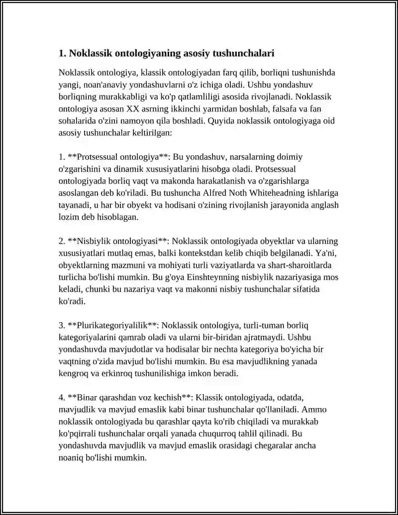 NOKLASSIK ONTOLOGIYANING YONALISHLARI VA MOHIYATI 3