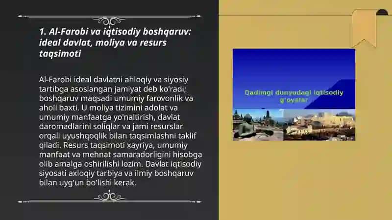 O'rta osiyo mutafakkirlari iqtisodiy g'oyalari haqida 3