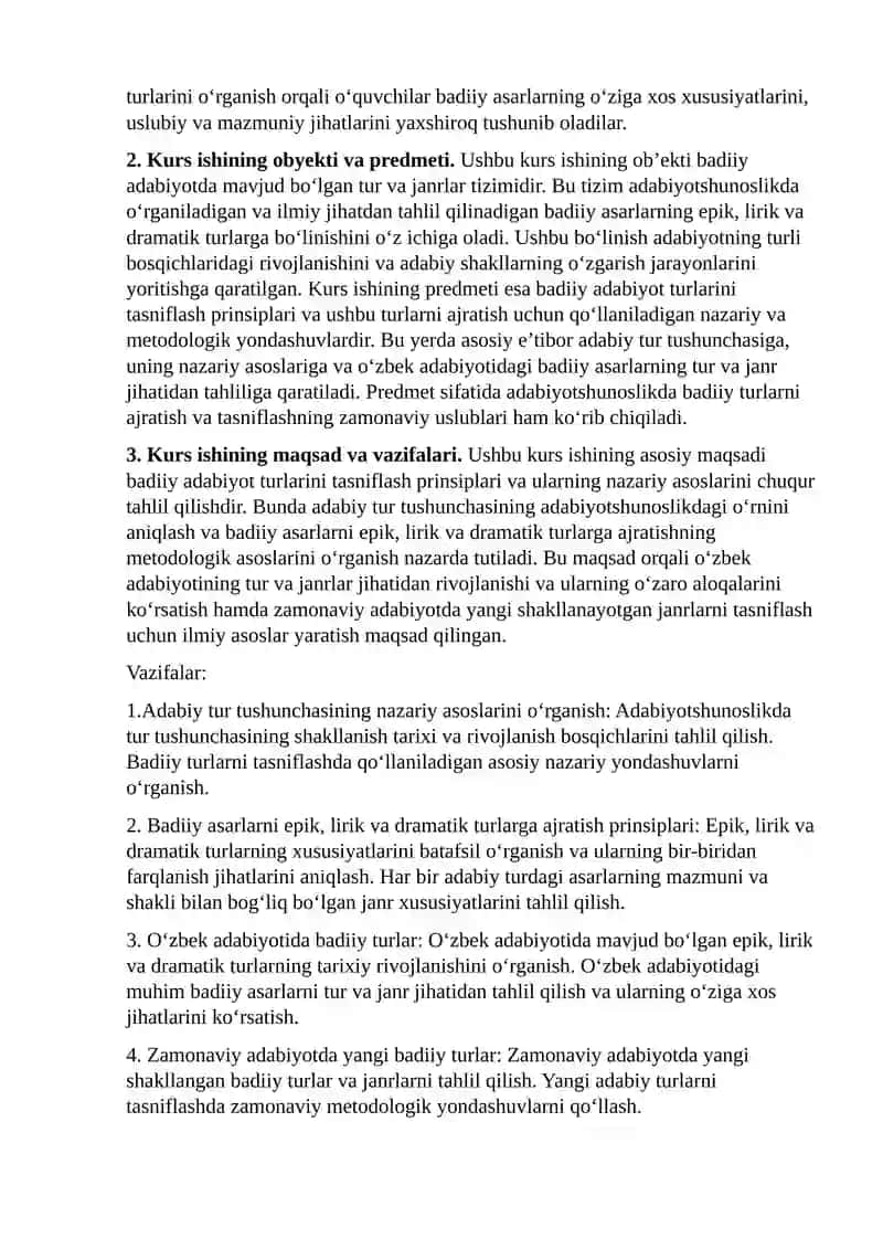 Adabiyotshunoslikda adabiy tur tushunchasi va badiiy adabiyot turlarini ajratish prinsiplari 3