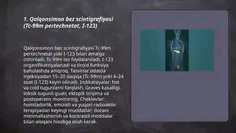 Qalqonsimon bez scintigrafiyasi (Tc-99m pertechnetat, I-123) 3