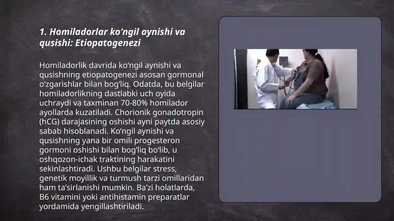 Homiladorlar ko'ngil aynishi va qusishi 3