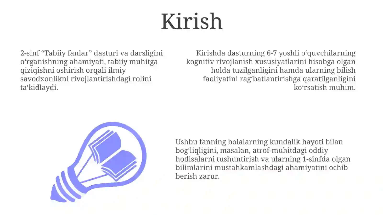 2-sinf “Tabiiy fanlar” dasturi va darsligini 3