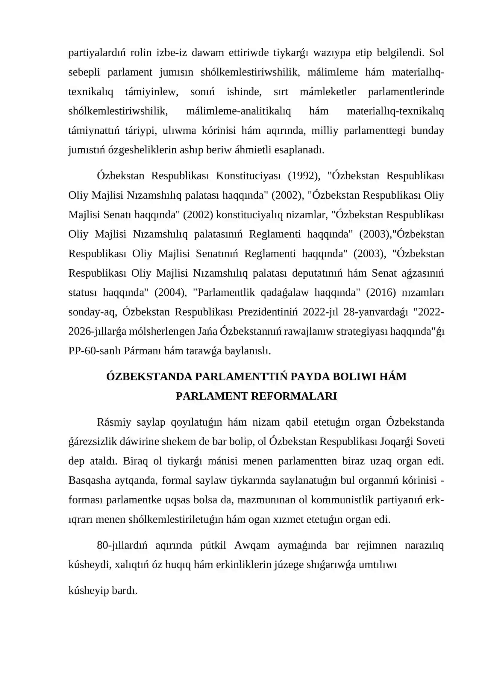 Oliy majlis nızam palatası spiker wakillikleri 3