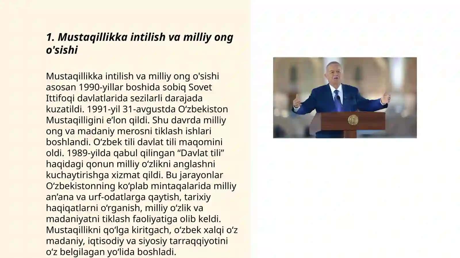 Mustaqillikka erishish arafasida O'zbekistondagi ijtimoiy-siyosiy jarayonlar 3