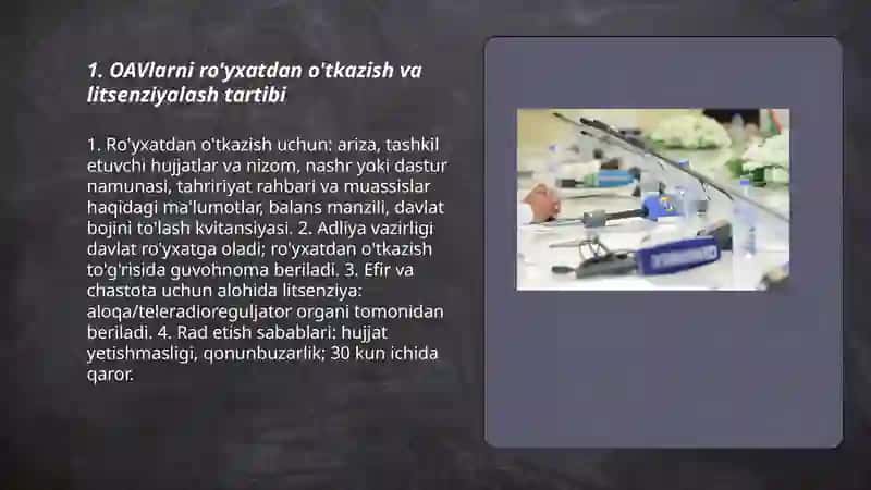 OAVlarni ro'yxatdan o'tkazish va litsenziyalash tartibi 3