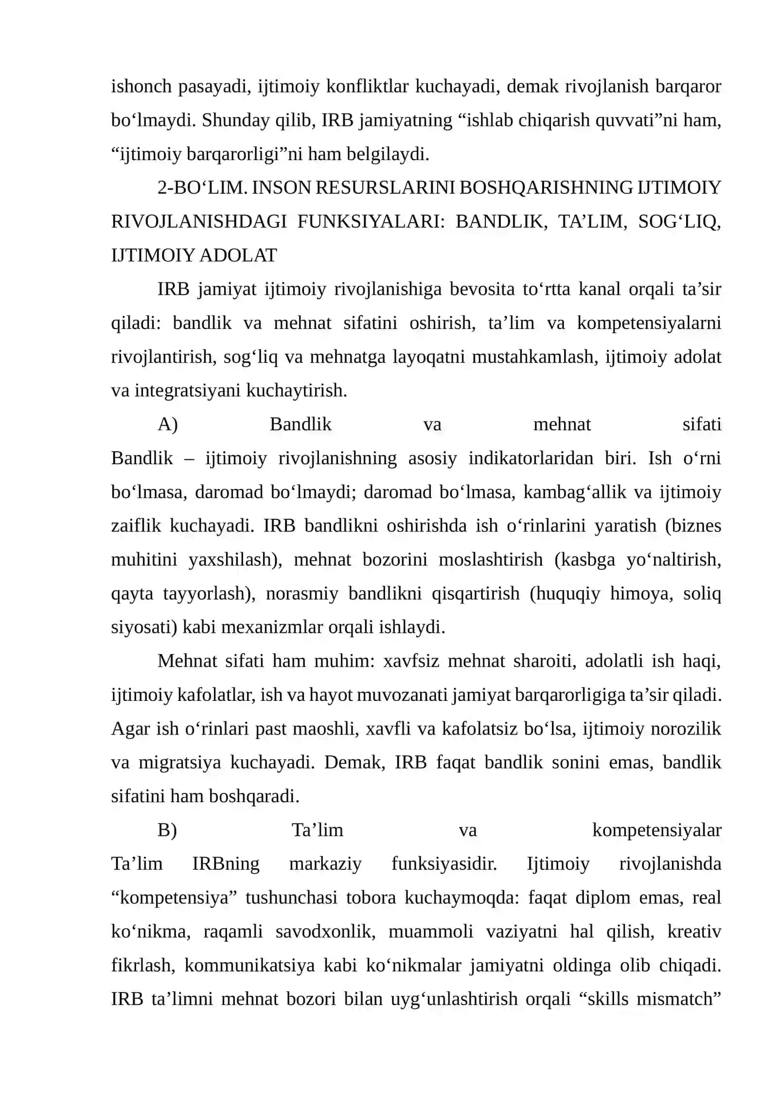 Jamiyat ijtimoiy rivojlanishida inson resurslarini boshqarishning tutgan o‘rni 3