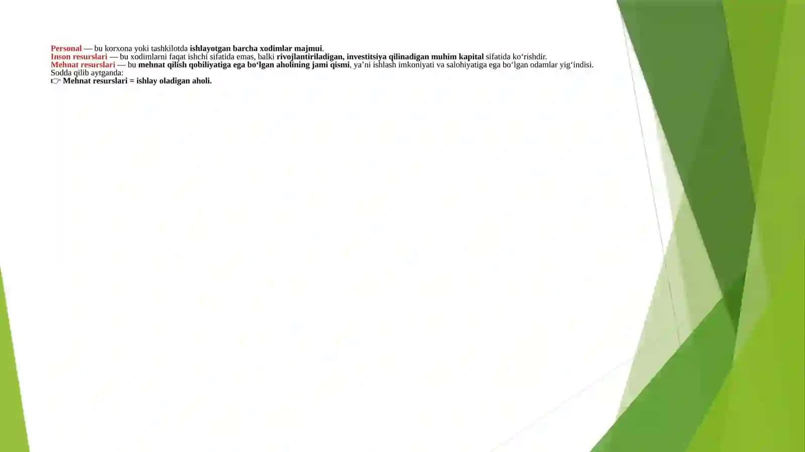 Mehnat resurslarini rejalashtirish va mehnat resurslari bozorini rivojlantirish tendensiyalari 3