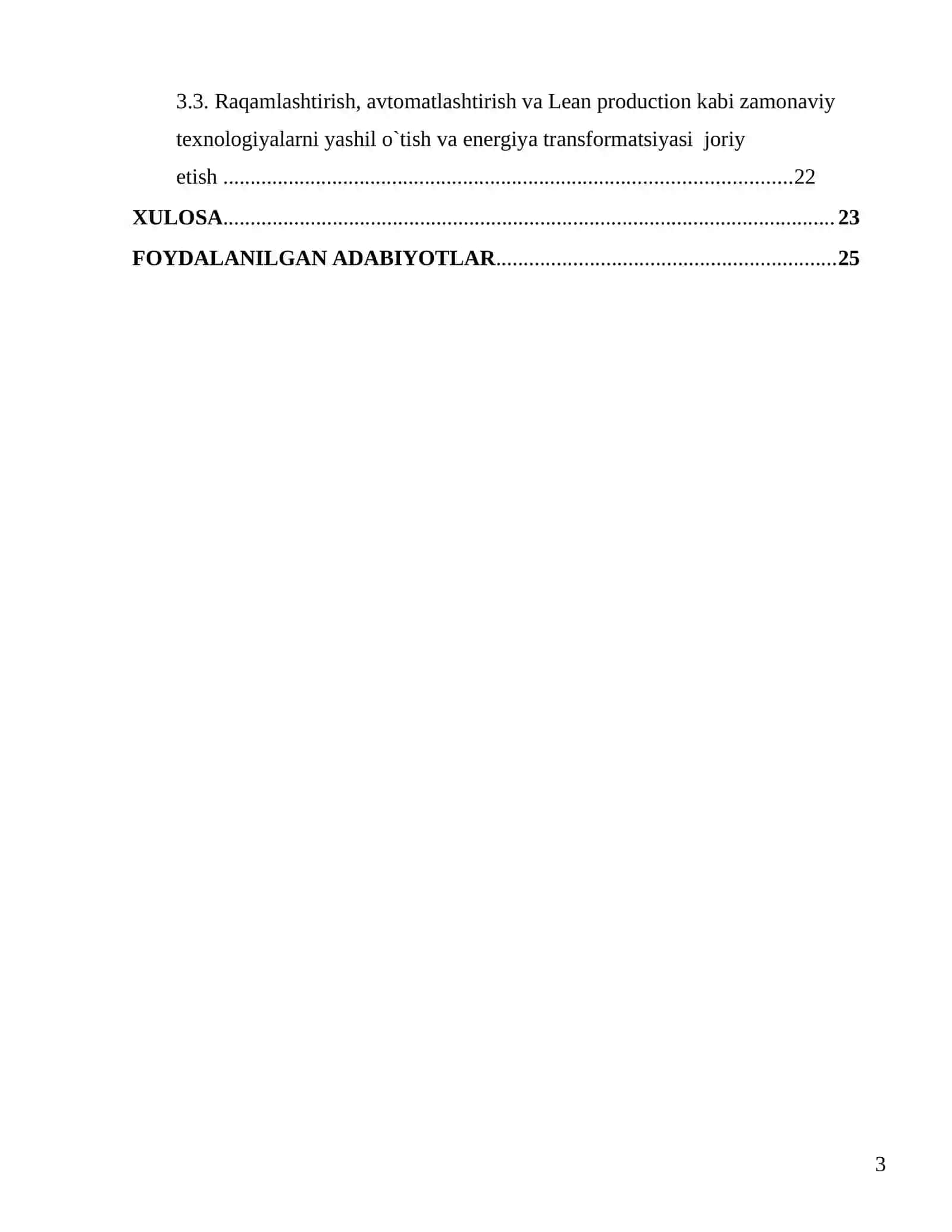 YASHIL O‘TISH VA ENERGIYA TRANSFORMATSIYASINING DINAMIK MAKROIQTISODIY MODELLARI FANIDAN KURS ISHI 3