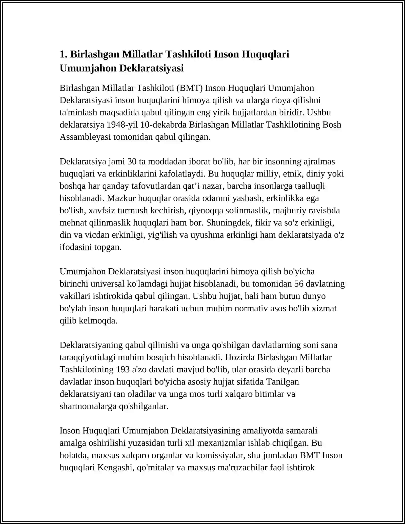 INKLYUZIV TA'LIM BO'YICHA XALQARO HUJJATLAR VA KONVENSIYALAR.FRANKLIN D.RUZVELT 3