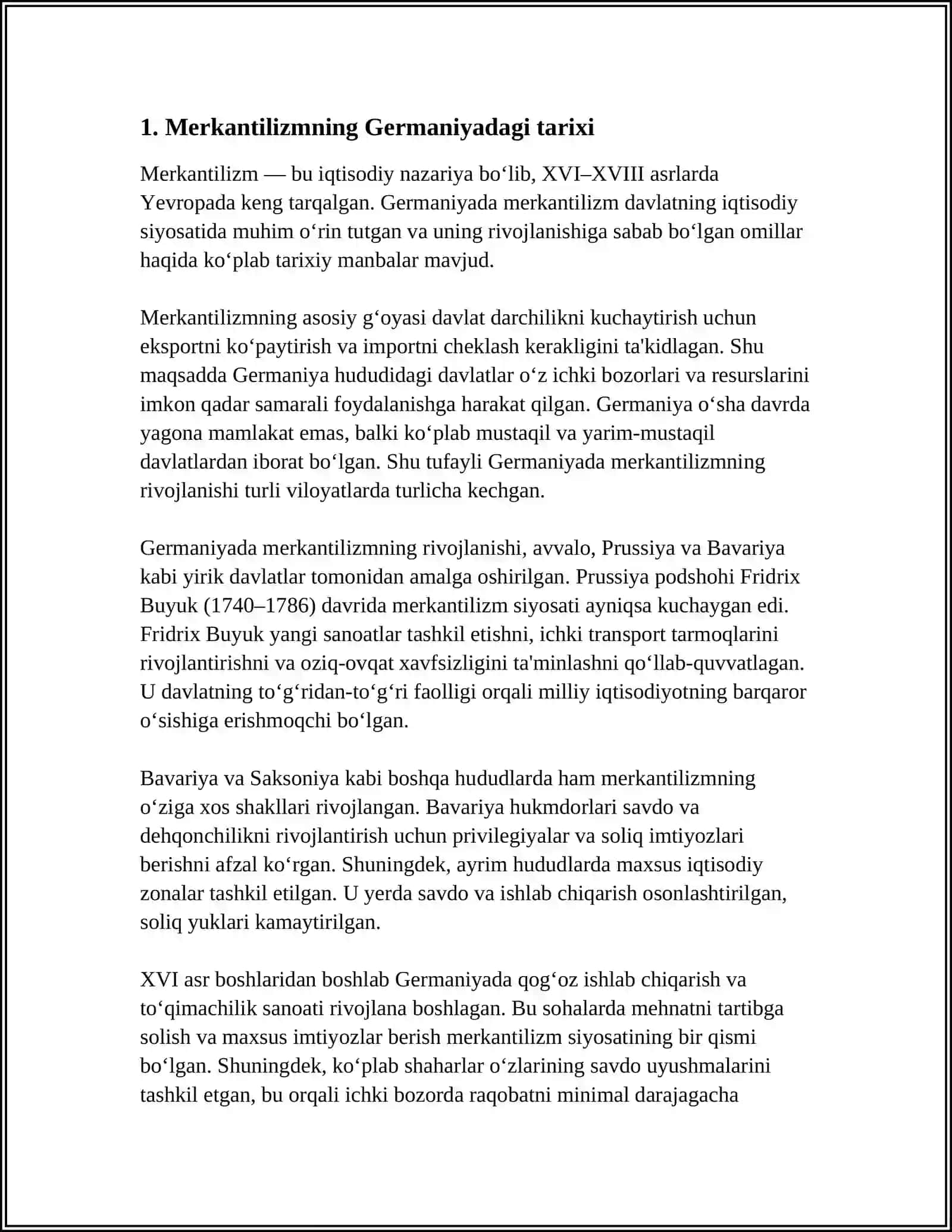 MUSTAQIL ISH Mavzu: GERMANIYA TARIXIY IQTISODIY MAKTABLARI 3