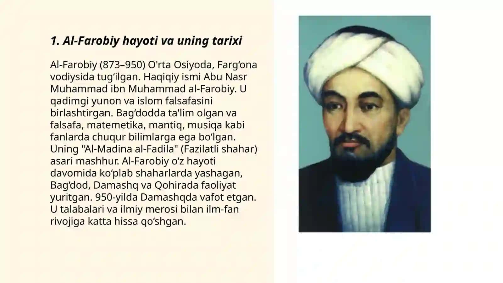 Al-Farobiy hayoti va ijodi 3