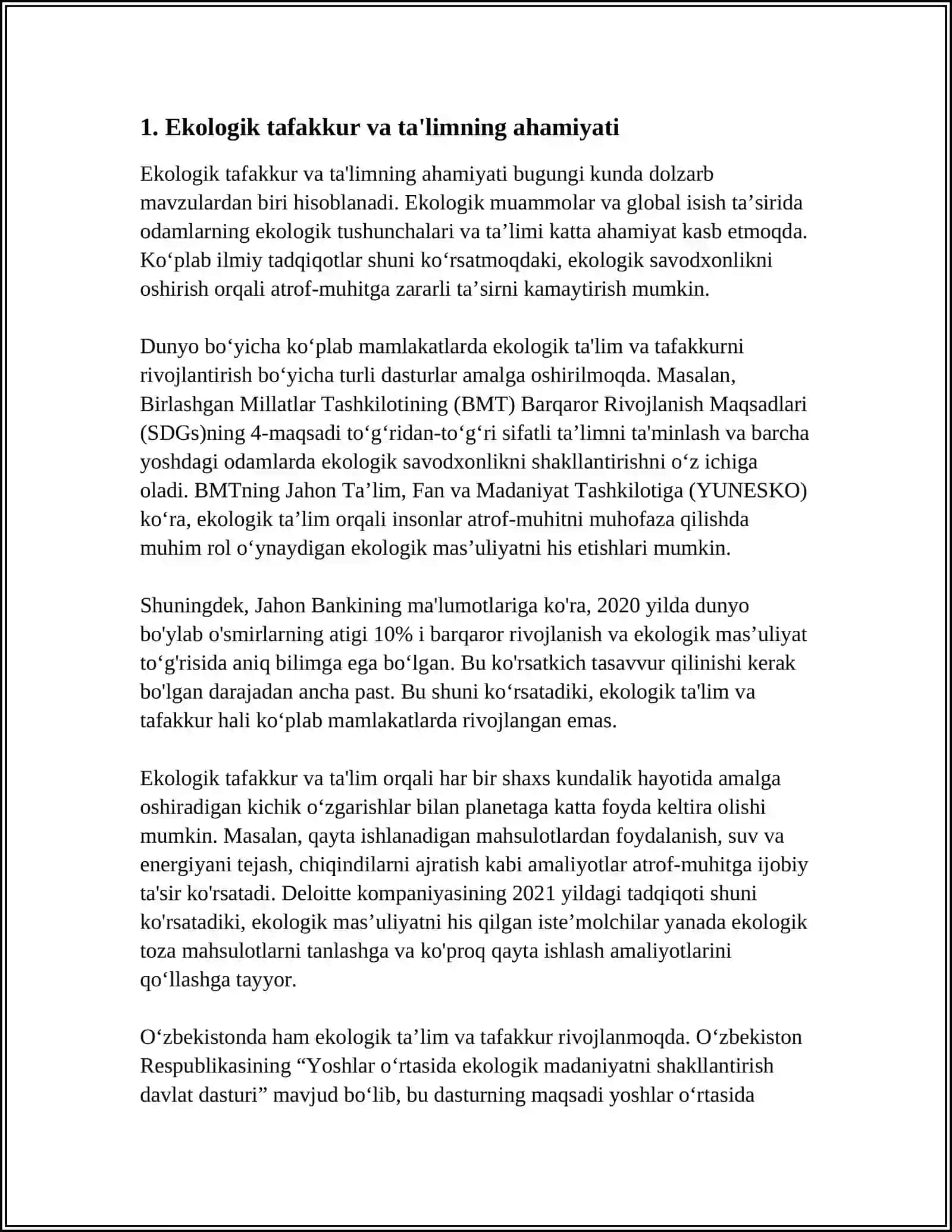 EKOLOGIK TARBIYA TAʼLIM VA MADANIYAT 3