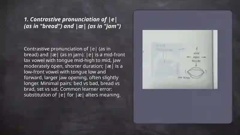 Contrastive pronunciation of |e| and |ae | 3