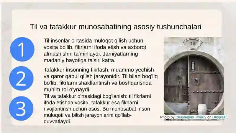 Til va tafakkur munosabati 3