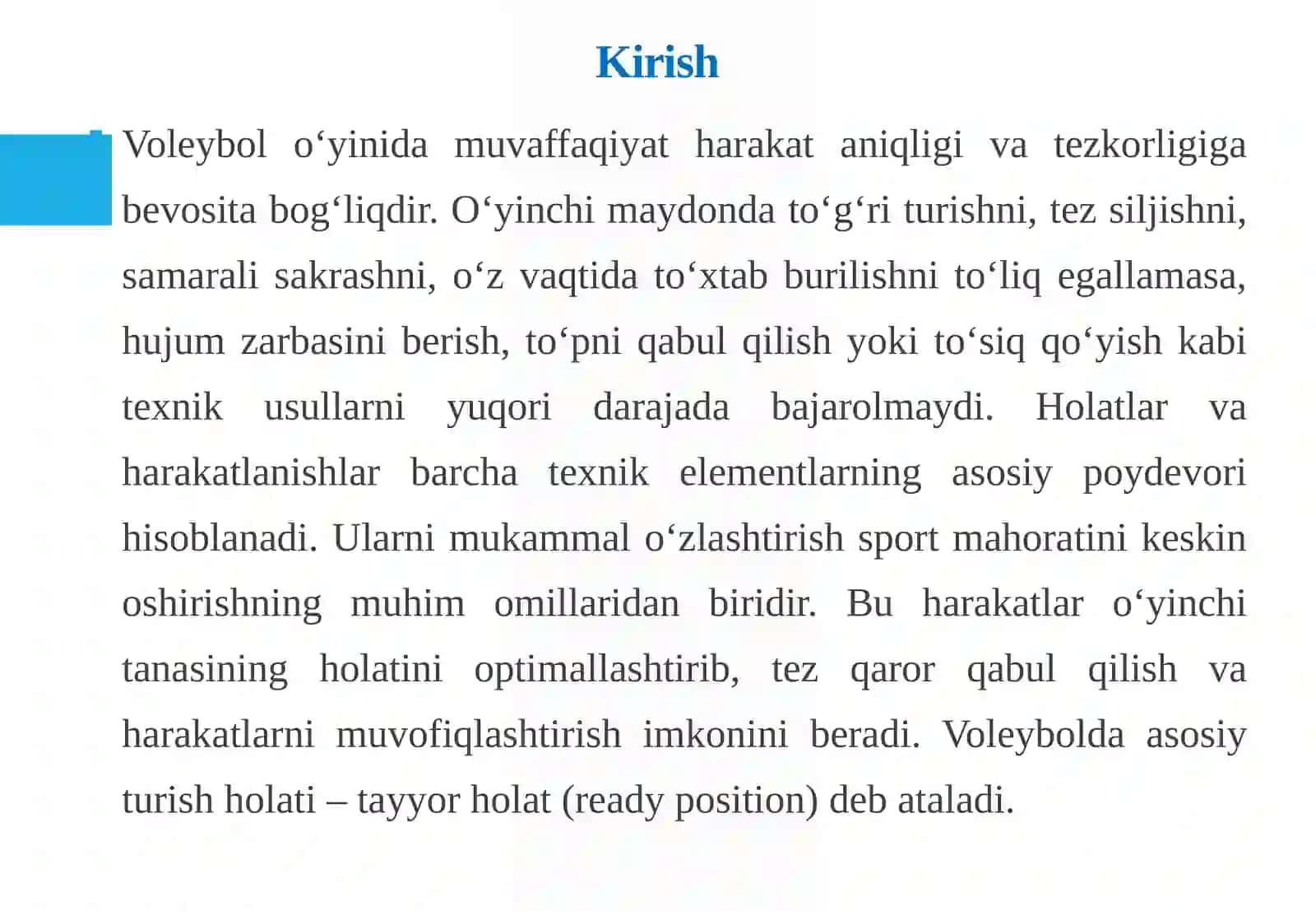 Voleybolo'yi na Voleybolda Asosiy Turish Holatlar va Harakatlanish Teknikasi 3