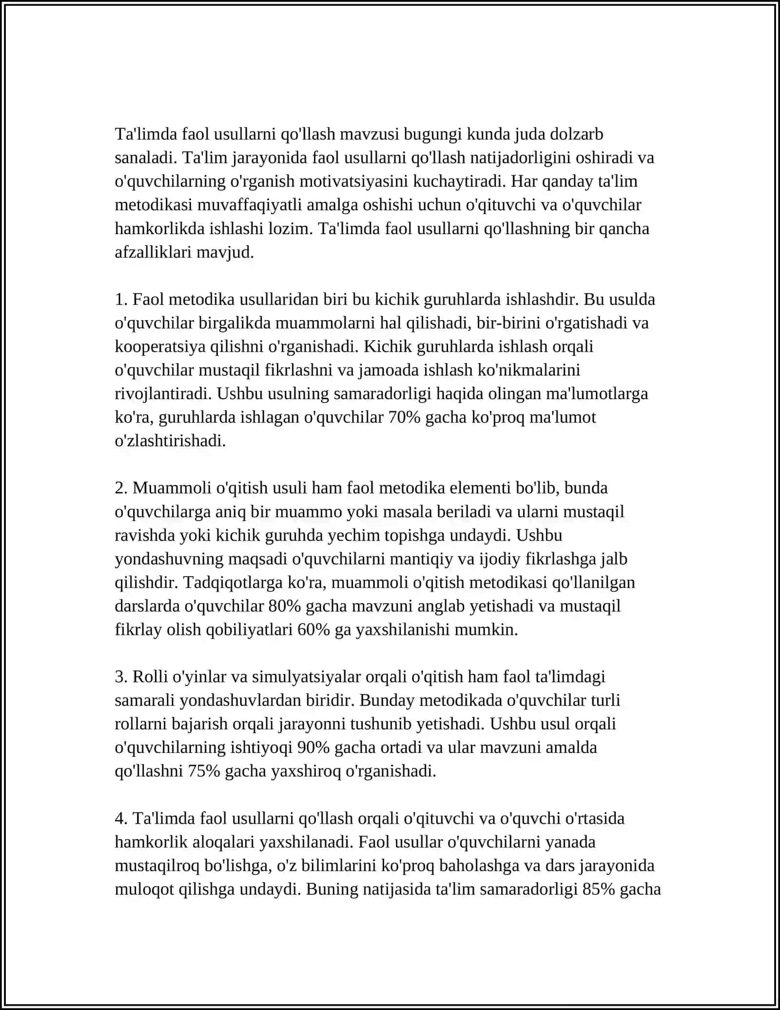OʻQITISHNING FAOL USULLARI VA ULARNI TANLASH 3