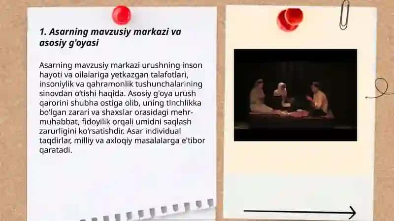 Asarning mavzusiy markazi va asosiy g'oyasi 3