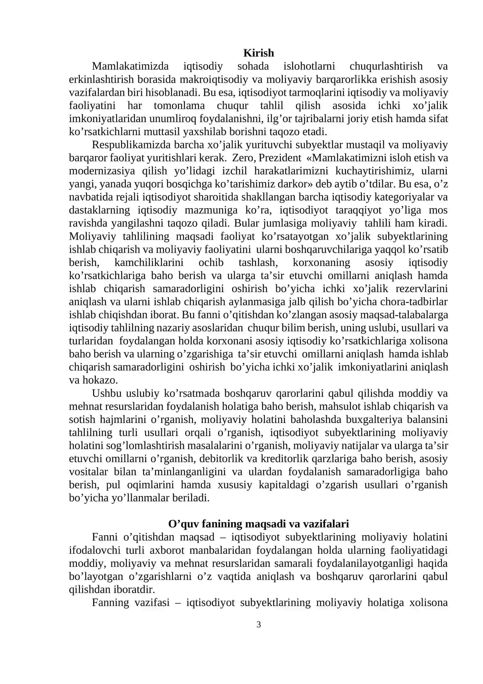 MOLIYAVIY HISOB FANIDAN NAZORAT ISHLARINI bajarish bo`yicha USLUBIY KO’RSATMA 3