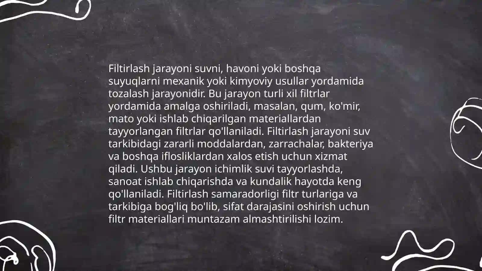 Filtirlash va uning turlari. Jarayon nazariy asoslari.Filtirlar konstruksiyalar Turdaliyev Afzalbek 3