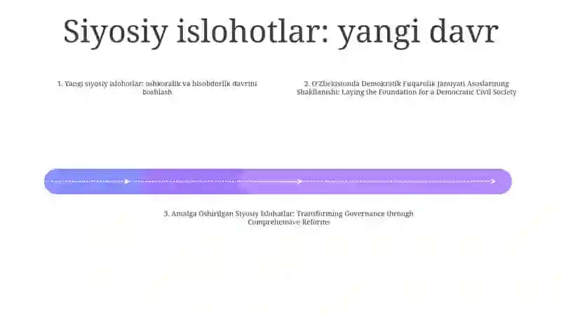 Oʻzbekistonda Demokratik Fuqarolik Jamiyati Asoslarining Shakllanishi, Amalga Oshirilgan Siyosiy Islohatlar 3