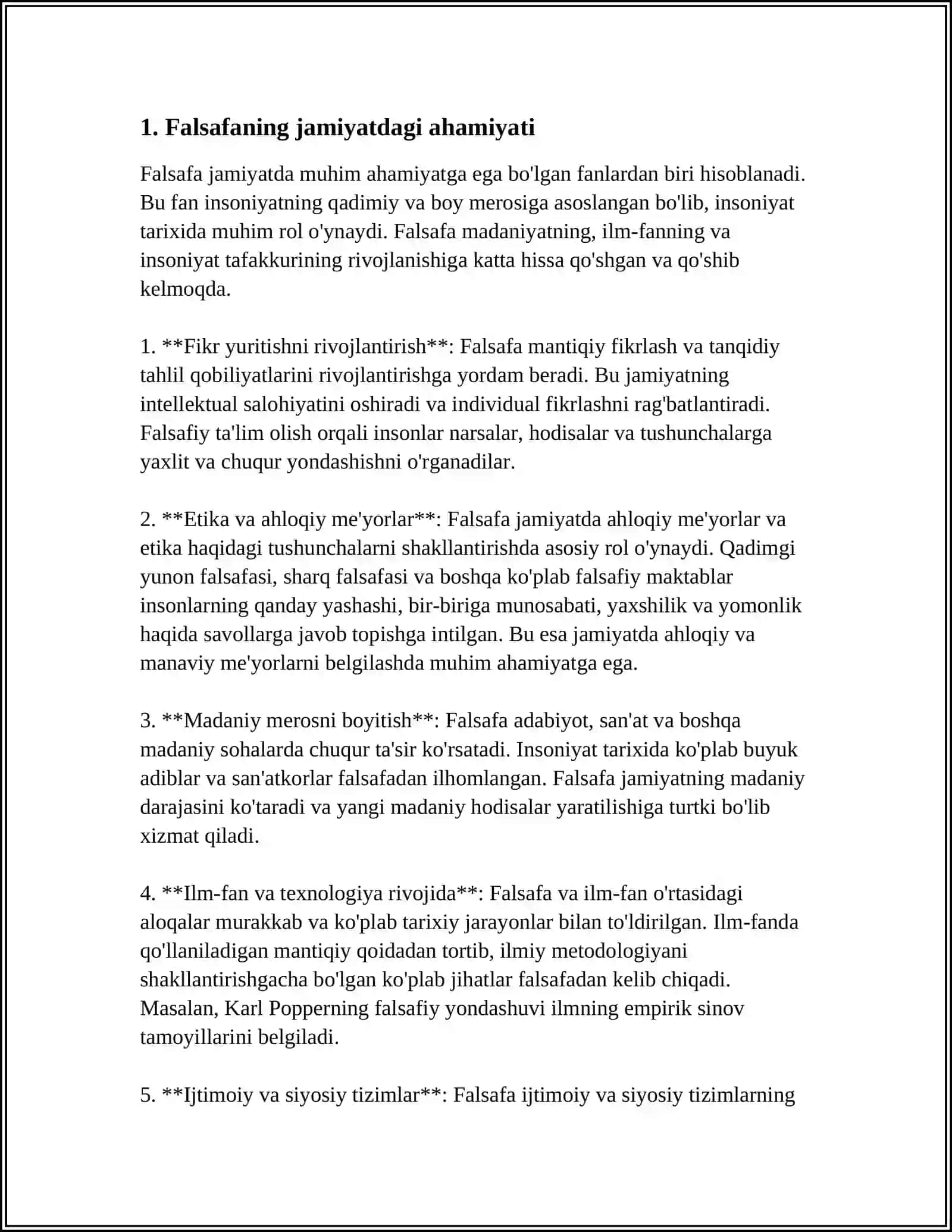 Falsafaning jamiyatda tutgan o'rni va vazifalari 3