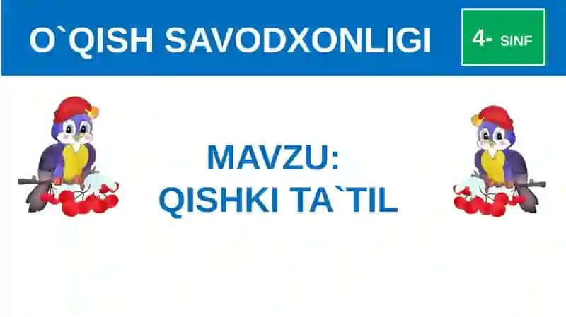 4-sinf o'qish fanidan Qishki ta'til mavzusida taqdimot ishi 3