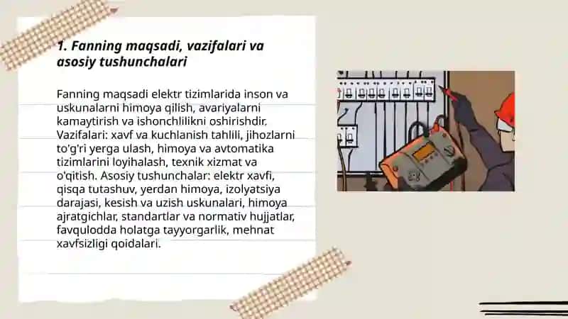 Elektr xavfsizligi va ishonchliligi faniga kirish 3