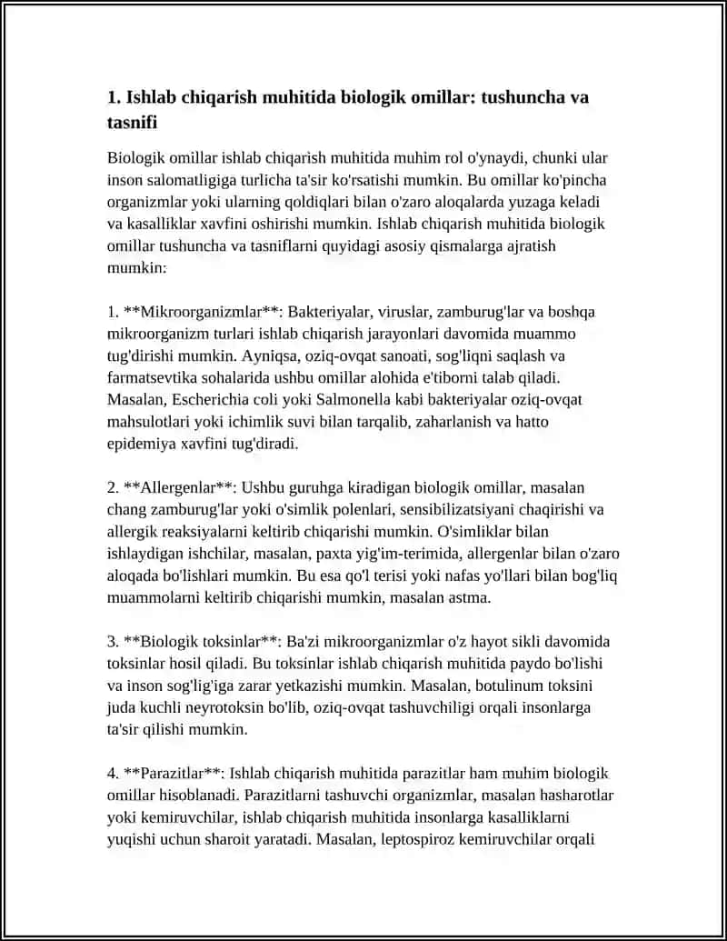 ISHLAB CHIQARISH MUHITIDAGI BIOLOGIK OMILLARGA GIGIYENIK TA'RIF. TEBRANISH KASALLIGI 3