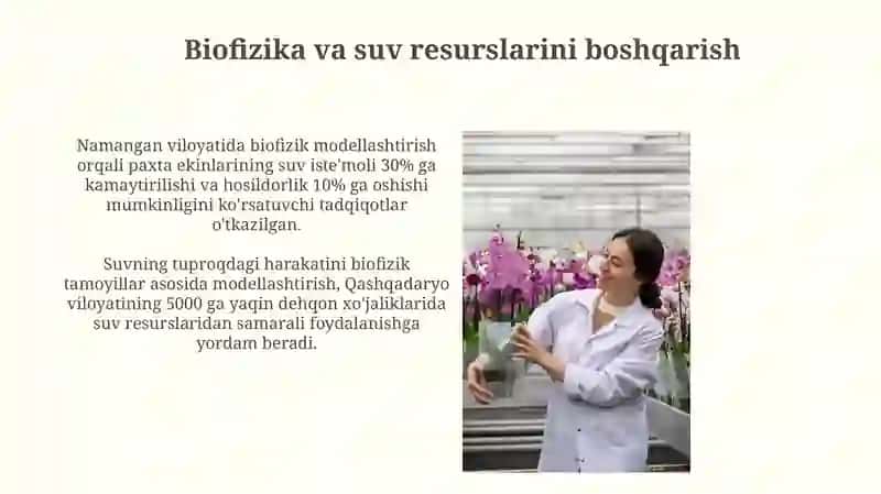 Biofizika va suv resurslarini boshqarish 3