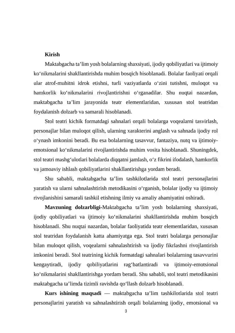 MAKTABGACHA TA'LIM TASHKILOTLARIDA STOL TEATRI PERSONAJLARINI YASASH VA SAHNALASHTIRISH .docx 3