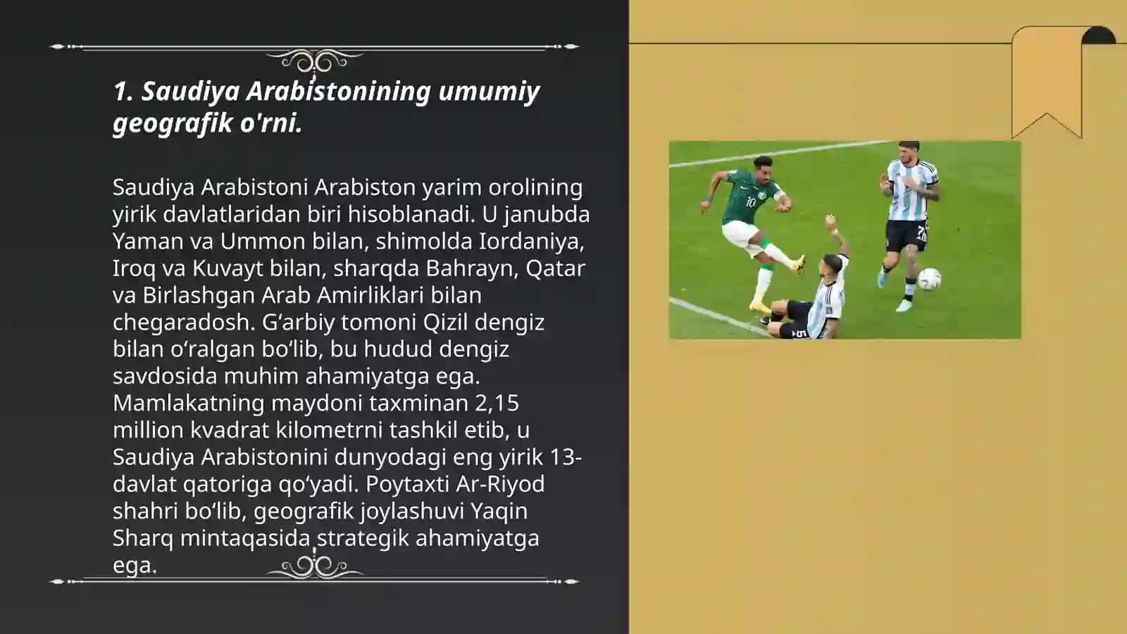 Saudiya Arabistoni geografik tuzilishi aholisi va avtomobil sanoati 3