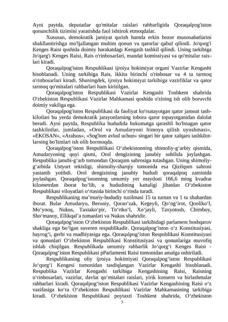 MUSTAQILLIK YILLARIDA QORAQALPOG‘ISTON RESPUBLIKASI 3