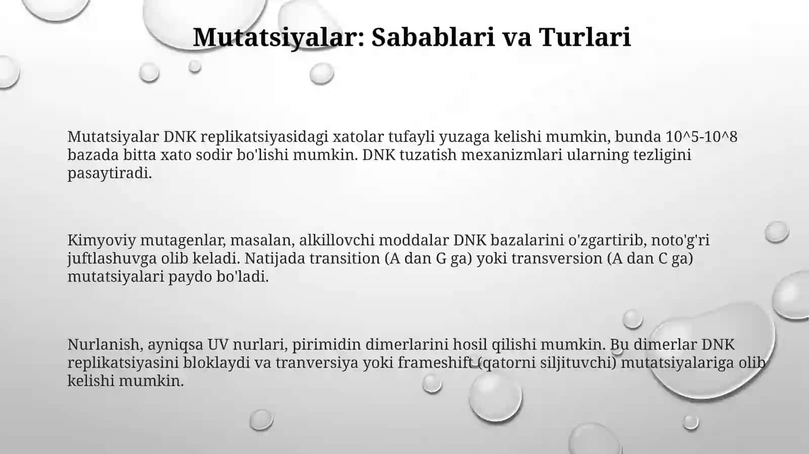 Mutatsiyalar sabablari, ahamiyati va biologik ahamiyati 3