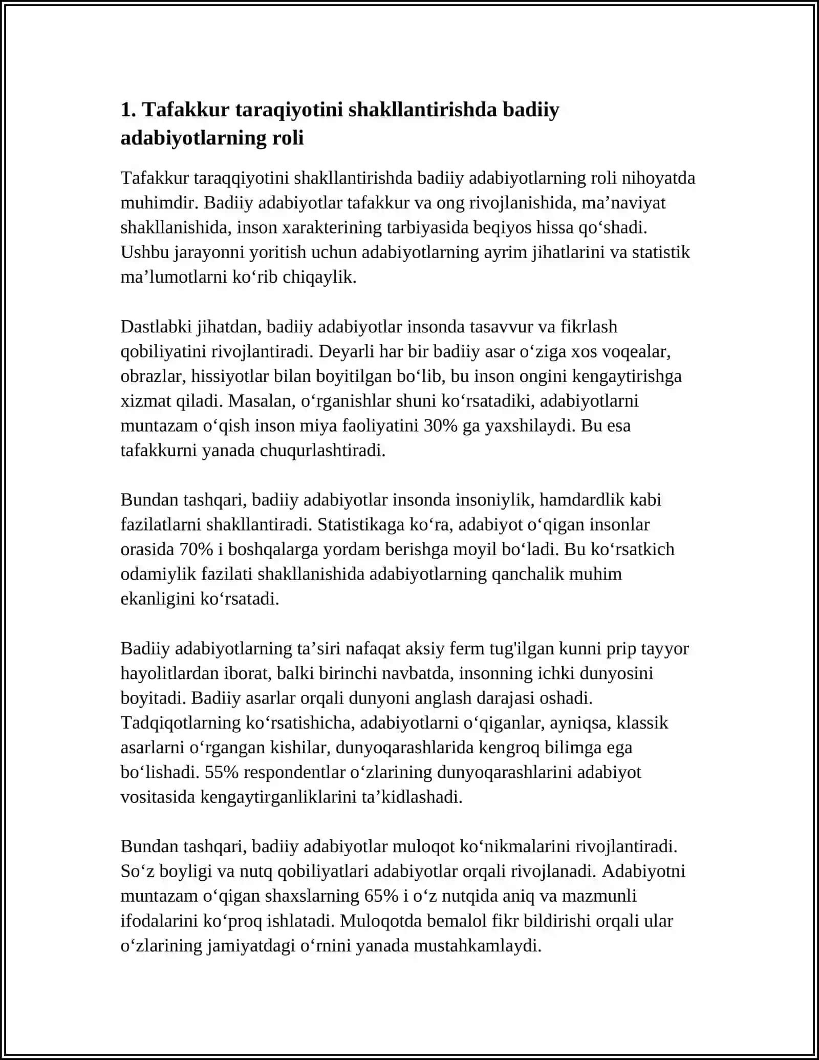 TAFAKKUR TARAQQIYOTIGA XIZMAT QILUVCHI BADIIY ADABIYOTLAR TAHLILI 3
