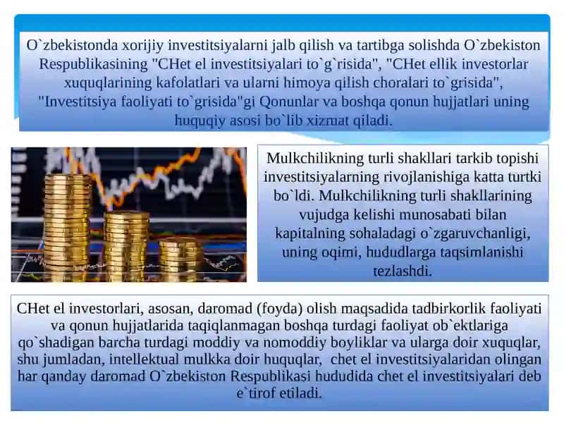 Xorijiy investitsiyalarni boshqarish masalalari 3